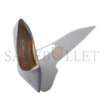 MANOLO BLAHNIK BB LIGHT GREY SUEDE POINTED TOE PUMPS 9XX-0417-0013 - Image 3