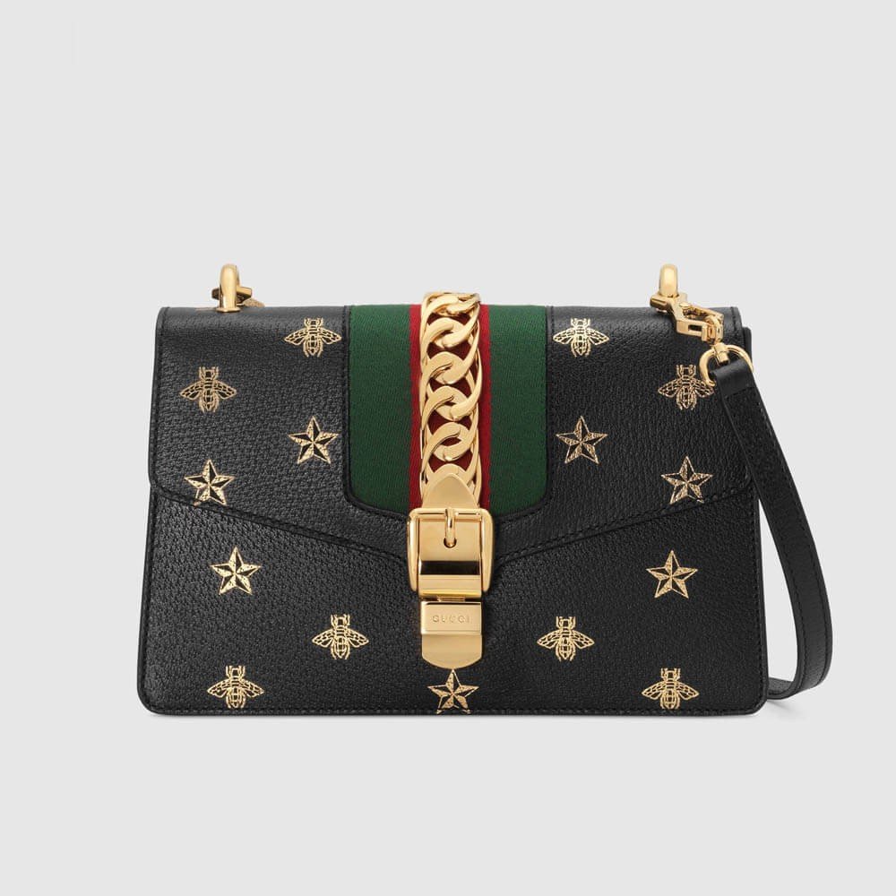 2d3e1716a246b3fb45bf49e6d15cf4c6a0e295c0 Gucci Sylvie Bee Star Small Shoulder Bag 524405 - Image 1