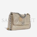 CHANEL 19 FLAP APRICOT CALFSKIN MIXED HARDWARE AS1160 (26*16*9cm) - Image 3