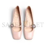 VALENTINO MARY-JANE PRESHOES BALLERINA IN KIDSKIN WITH JEWEL BUTTON 20MM 6W2S0LL7DHS_D3Y - Image 4