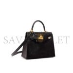 HERM�S MASTER KELLY 25 BLACK LIZARD LEATHER GOLD BUCKLE (25*17*7cm) - Image 2