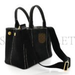 PRADA CANAPA SMALL LOGO TOTE BLACK TALCO (27*20*15cm) - Image 2