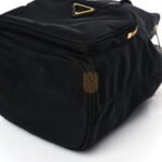 PRADA SAFFIANO TESSUTO NYLON MINI BUCKET CROSSBODY BAG BLACK (23*18*11cm) - Image 3