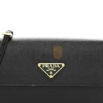 PRADA SAFFIANO WALLET WITH SHOULDER STRAP BLACK (21*14*4cm) - Image 5