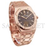 AUDEMARS PIGUET ROYAL OAK LADIES 33MM ROSE GOLD BRACELET WITH BROWN DIAL WATCH 67650OR.OO.1261OR.01 - Image 3