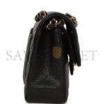 CHANEL SMALL CLASSIC DOUBLE FLAP BAG BLACK CAVIAR GOLD HARDWARE (23*15*6cm) - Image 8