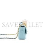 CHANEL 19 BAG LAMBSKIN LIGHT BLUE MULTICOLOUR HARDWARE AS1160 (26*16*9cm) - Image 4