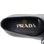 PRADA SAFFIANO MENS PLAIN TOE DERBY LOAFERS 8.5 BLACK - Image 6