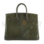 HERM�S MASTER BIRKIN 25 LIZARD JUNGLE GREEN SILVER BUCKLE H028352CA26 (25*20*13cm) - Image 2