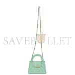 CHANEL KELLY SHOPPER LIGHT GREEN SHINY AGED CALFSKIN BRUSHED GOLD HARDWARE AS4416 (19*13*7cm) - Image 2