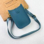Hermès Evelyn TOGO mini phone bag Linen blue 336 size: 18*12.5*4cm - Image 3