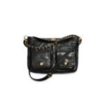 CHANEL HOBO HANDBAG GRAINED CALFSKIN & GOLD-TONE METAL BLACK AS4668 (30*21.5*5cm)