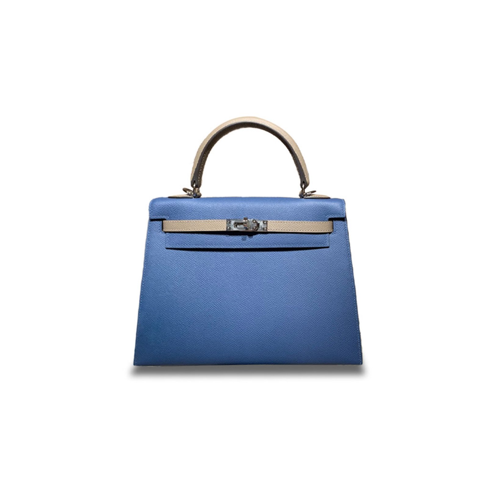 3295ae2288c787480ca5c8ab1ada09626541b2fb HERM�S MASTER 25 EPSOM AGATE BLUE AND ARCTIC GRAY SILVER BUCKLE (25*17*7cm) - Image 1