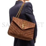 YSL LOULOU MEDIUM CHAIN BAG IN SUEDE 487216522436 (32*22*11cm) - Image 2