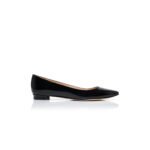MANOLO BLAHNIK BBFLAT BLACK PATENT LEATHER POINTED TOE FLAT PUMPS 9XX-0545-0008