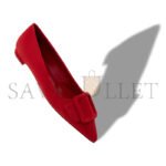MANOLO BLAHNIK MAYSALEPUMPFLAT RED SUEDE BUCKLE DETAIL FLAT PUMPS 322-2402-0002 - Image 3