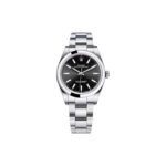 ROLEX OYSTER PERPETUAL SERIES BLACK FACE MECHANICAL 39MM WATCH 114300-0005