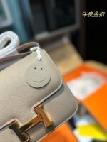 Hermès Constance Swift cowhide leather Gold hardware Grey size: 23*17cm/19*15cm - Image 8