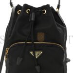 PRADA RE-NYLON DUET DRAWSTRING SHOULDER BAG BLACK (23*18*11cm) - Image 6