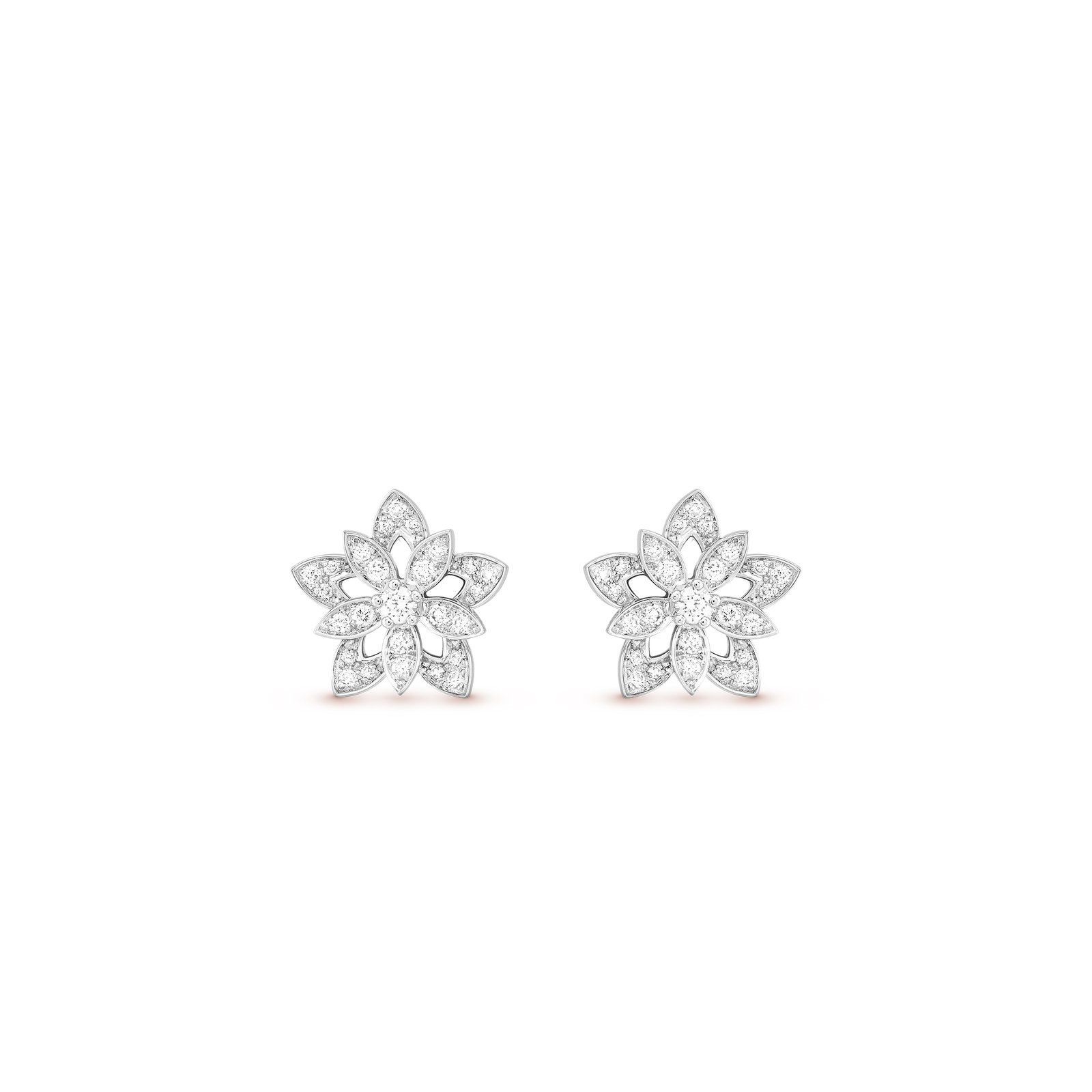 33ccf454b641395be48a62e62926b24e9fedd1cc VAN CLEEF ARPELS LOTUS OPENWORK EARRINGS MINI MODEL VCARP0ZV00 - Image 1