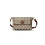 GUCCI GG CANVAS WITH LEATHER SLING BAGS ONE SHOULDER 746300 (18*13*5cm)