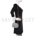 CHANEL LAMBSKIN QUILTED MINI PEARL CRUSH FLAP LIGHT GREY AS1786 (18*13*7cm) - Image 2