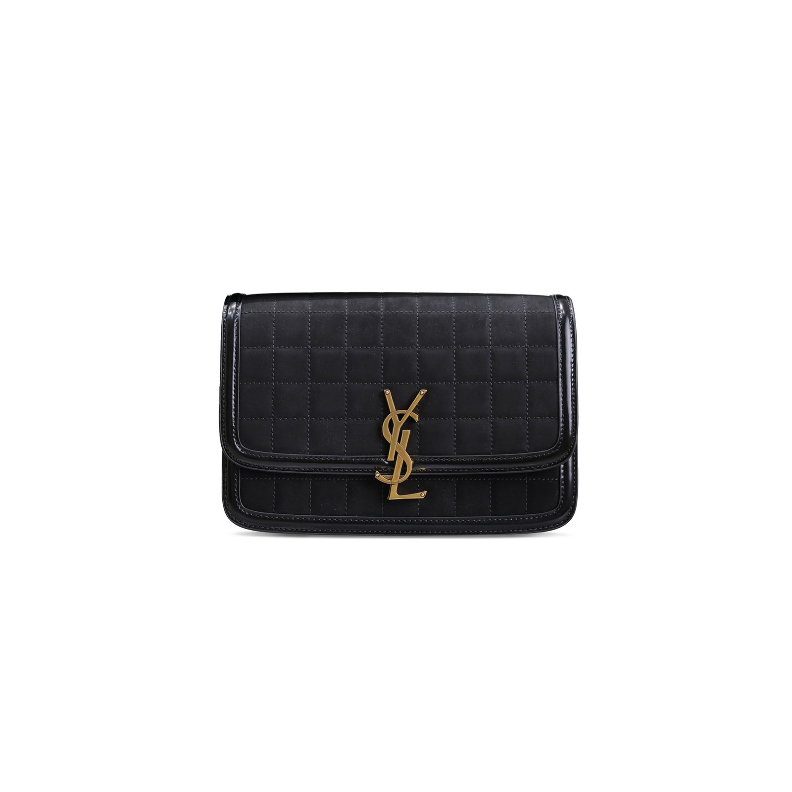 34bfaa9550bf08a0e80d333f1aa2aa52be8ea541 YSL SOLFERINO MEDIUM SATCHEL IN QUILTED NUBUCK SUEDE 6343051241586 (23*16*6cm) - Image 1