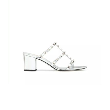 VALENTINO ROCKSTUD MIRROR-EFFECT SLIDE SANDAL 60MM 3W2S0C47WRP_S13