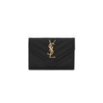 YSL CASSANDRE MATELASS� SMALL ENVELOPE WALLET IN GRAIN DE POUDRE LEATHER�414404BOW011000 (13.5*9.5*3cm)