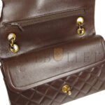 CHANEL CLASSIC DOUBLE FLAP SMALL SHOULDER BAG BROWN LAMBSKIN A1117 (23*14*7cm) - Image 3