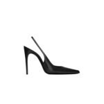 YSL VENDOME SLINGBACK PUMPS IN GLAZED LEATHER 755208AAAZY1000
