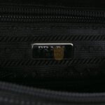 PRADA TESSUTO NYLON SAFFIANO WRISTLET BLACK (19*11*9cm) - Image 5