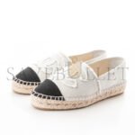 CHANEL LINEN CC ESPADRILLES BEIGE BLACK G29762 - Image 3