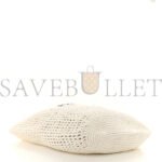 PRADA RAFFIA EMBROIDERED LOGO SHOPPING TOTE BAG BIANCO (42*32*15cm) - Image 3
