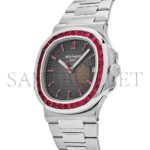 PATEK PHILIPPE NAUTILUS PLATINUM GREY DIAL RUBY BEZEL 5711/112P-001 - Image 5