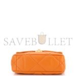 CHANEL 19 FLAP SMALL ORANGE BROWN LAMBSKIN AS1160 (26*16*9cm) - Image 4