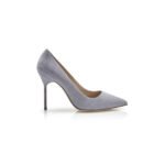 MANOLO BLAHNIK BB LIGHT GREY SUEDE POINTED TOE PUMPS 9XX-0417-0013