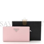 PRADA SAFFIANO TRIANGLE CONTINENTAL ZIP WALLET ALABASTER (16*9*2cm) - Image 2
