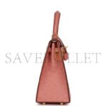 HERM�S MASTER KELLY 28 CERAMIC POWDER OSTRICH GOLD HARDWARE (28*22*10cm) - Image 3