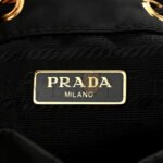 PRADA RE-NYLON DUET DRAWSTRING SHOULDER BAG BLACK (23*18*11cm) - Image 5