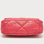 CHANEL PINK QUILTED LEATHER SMALL 19 FLAP BAG AS1160 (26*16*9cm) - Image 4