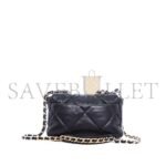 CHANEL 19 FLAP BAG BLACK LAMBSKIN MIXED HARDWARE AS1160 (26*16*9cm) - Image 3