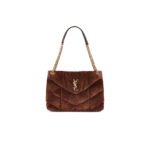 YSL PUFFER MEDIUM IN SUEDE 577475154360 (35*23*13.5cm)