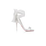 CHRISTIAN LOUBOUTIN SANDALE DU DESERT 100 MM STRAPPY SANDALS CREPE SATIN IVORY WOMEN 3220076W446