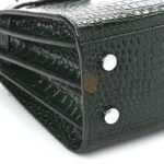 YSL SAC DE JOUR CROC EMBOSSED DARK GREEN 1256125 (26*20.5*12.5cm) - Image 5