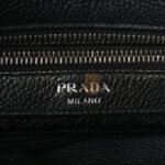 PRADA VITELLO PHENIX LOGO HOBO BLACK (30*27*13cm) - Image 5