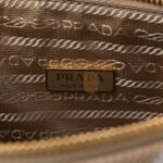 PRADA JACQUARD TRIANGOLO SYMBOLE EMBROIDERED MINI TRIANGLE SHOULDER BAG BEIGE CHALK WHITE (27*15*6cm) - Image 5