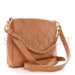 CHANEL SHINY CALFSKIN QUILTED SUPPLE TWINS SMAL HOBO BAG BROWN (24.5*19*5cm) - Image 3