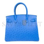 HERM�S MASTER BIRKIN 25 OSTRICH GREEK BLUE GOLD BUCKLE H041933CK89 (30*22*16cm) - Image 2