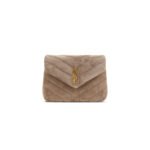 YSL TOY LOULOU SHOULDER BAG IN SUEDE 6784011U8212346 (20*14*7cm)